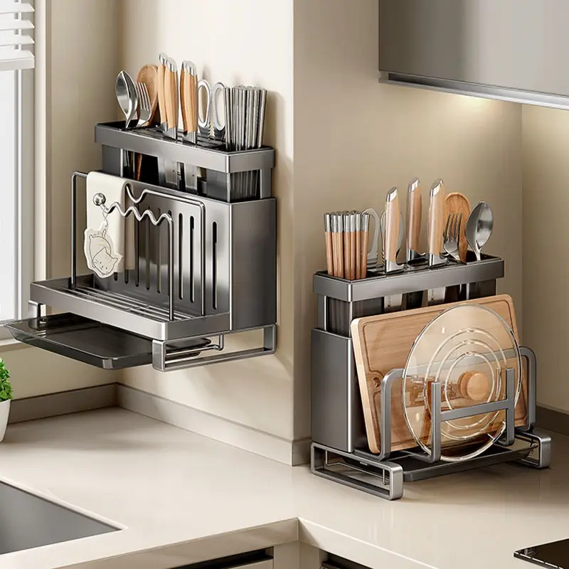 刀架置物架多功能厨房台面菜刀架