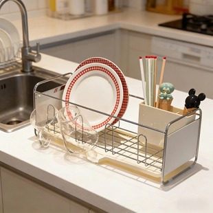 小户型收纳厨房沥水架台面碗碟收纳架家用多功能碗筷盘置物架家用
