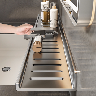 镜前卫生间置物架厕所水龙头洗手台盆洗漱台壁挂式 免打孔浴室架子