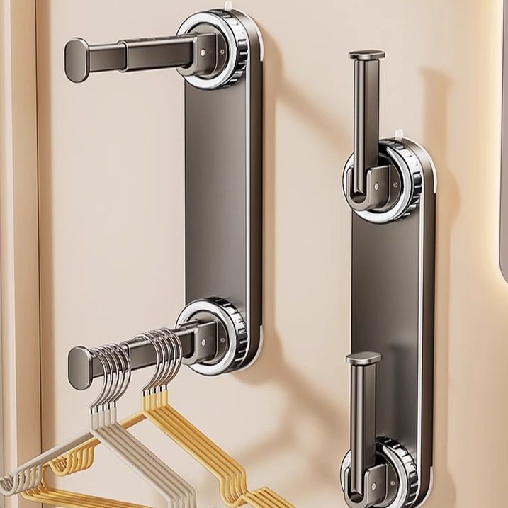 强力吸盘衣架挂杆置物架家用卧室多功能免打孔折叠伸缩衣物收纳架,收纳整理,衣架收纳架/盒,淘宝优惠券,粉丝福利购,淘宝优惠卷