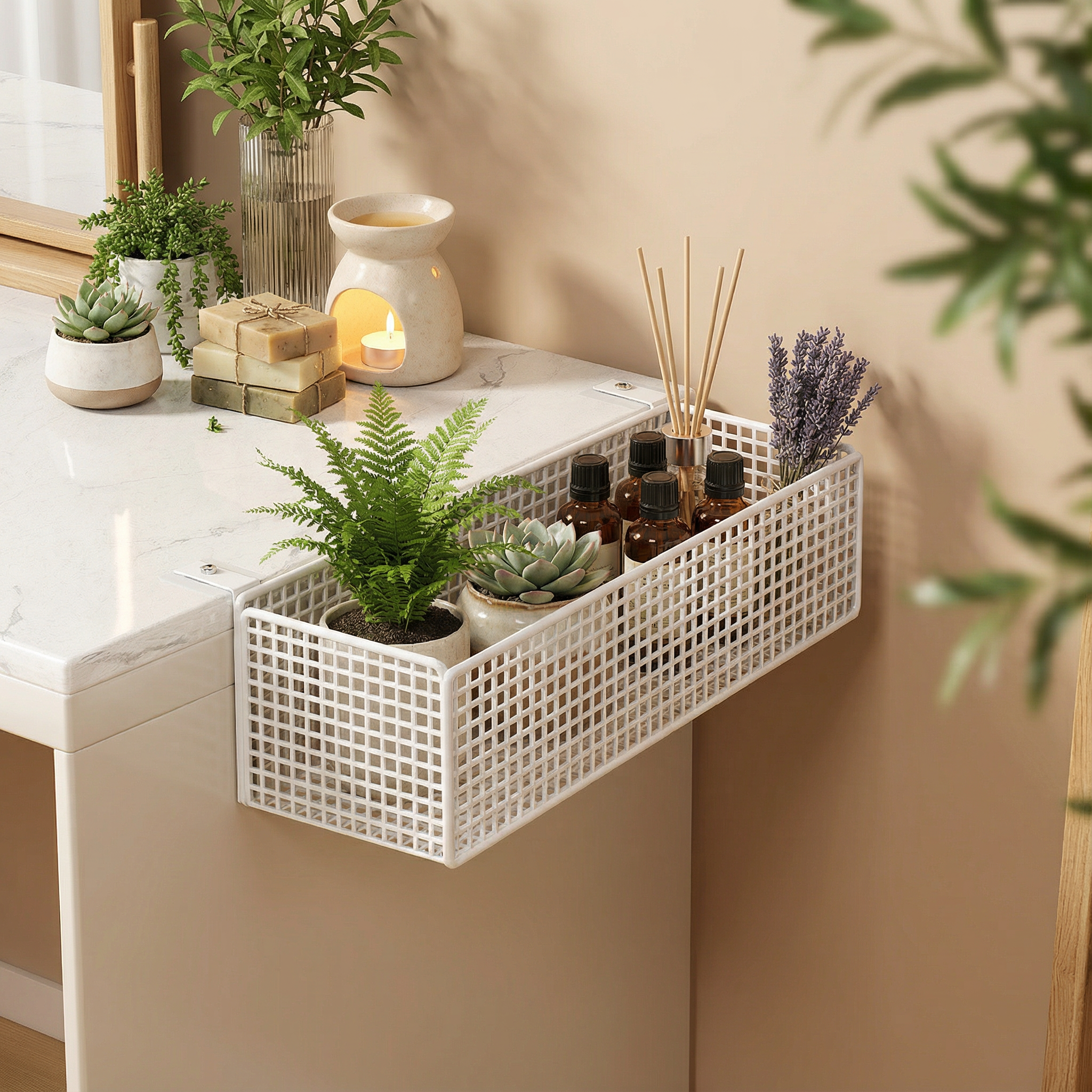 化妆刷收纳筒刷子桶桌边桌下盒