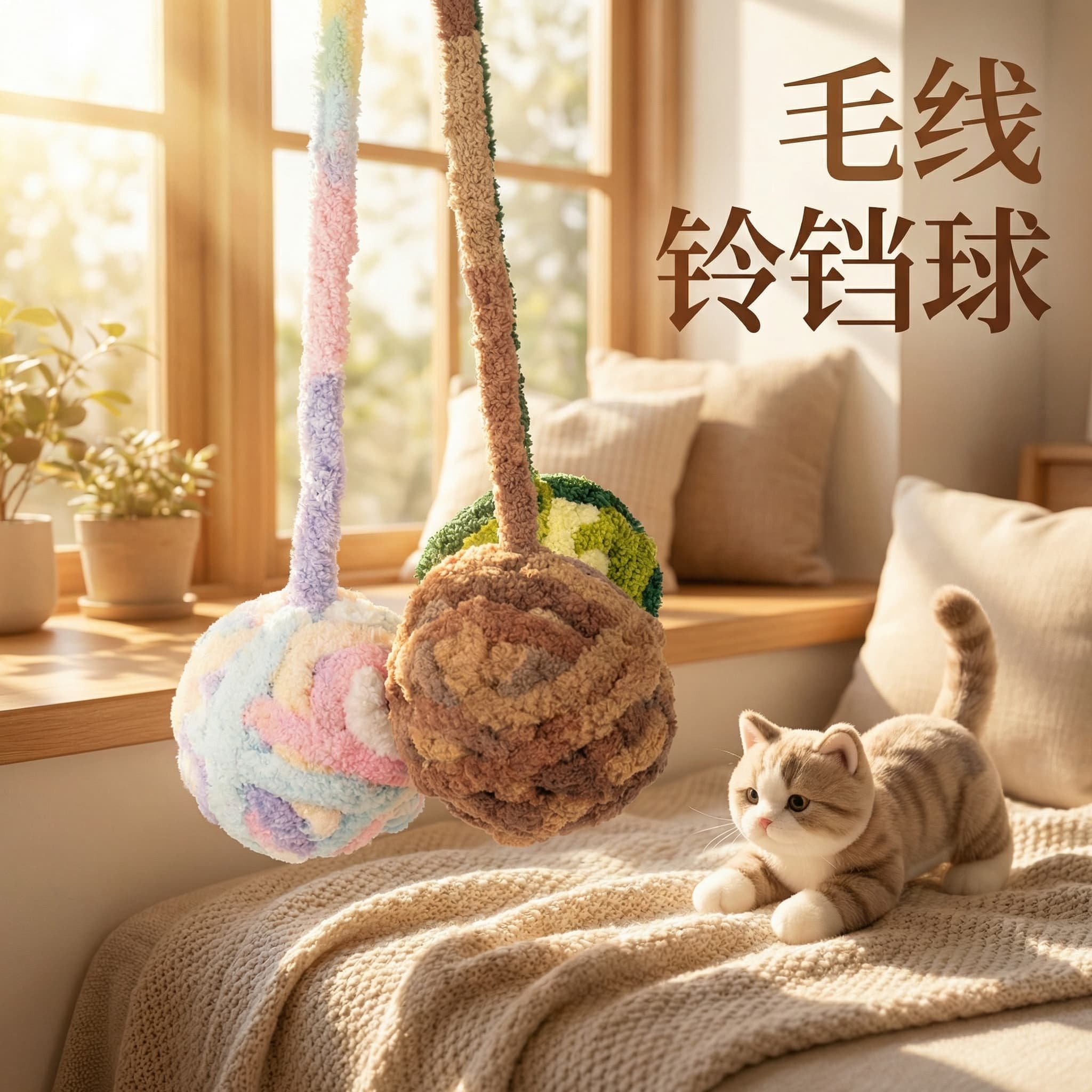 逗猫玩具毛线铃铛球宠物耐咬互动逗猫球自嗨猫玩具互动玩具逗猫棒,宠物/宠物食品及用品,逗猫棒,淘宝优惠券,粉丝福利购,淘宝优惠卷
