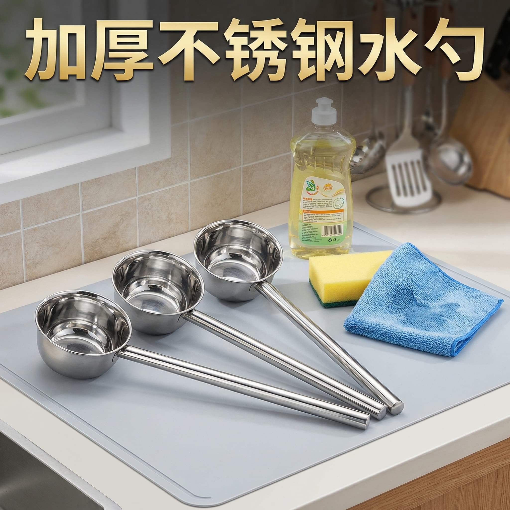 不锈钢水瓢商用长柄厨具水勺家用日用餐厨餐饮大汤勺厨具用品大全,厨房/烹饪用具,水舀/水瓢,淘宝优惠券,粉丝福利购,淘宝优惠卷