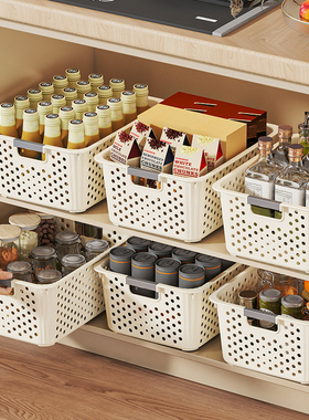 收纳筐家用衣柜收纳儿童玩具杂物零食厨房塑料收纳箱桌面收纳筐子