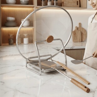 锅盖架托盘不锈钢锅盖收纳厨房台面置物架菜板砧板架子放锅盖稳固