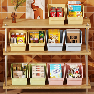 橱柜收纳盒桌面杂物厨房用品整理箱收纳筐家用台下拉篮储物盒子