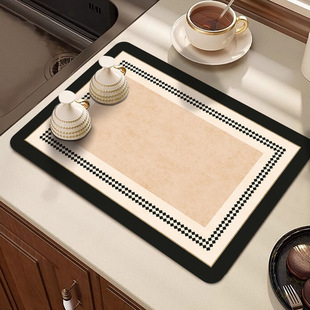复古厨房高级台面沥水垫水池碗筷咖啡机杯垫耐高温软硅藻泥吸水垫
