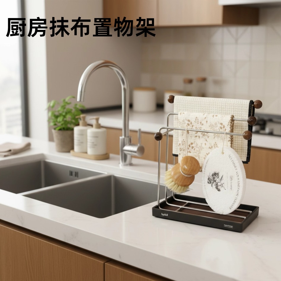 抹布沥水架不锈钢家用高档窄边挂