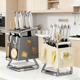 厨房刀架置物架家用多功能台面刀座可壁挂刀具一体收纳盒菜刀架子