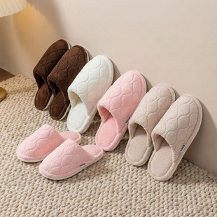 家用棉拖鞋 男 冬天女士春秋居家用室内防滑家居保暖毛毛绒情侣冬季