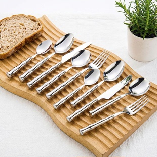 不锈钢西餐刀叉勺陶瓷柄家用西式 餐具牛排刀叉甜品勺家用餐具套装