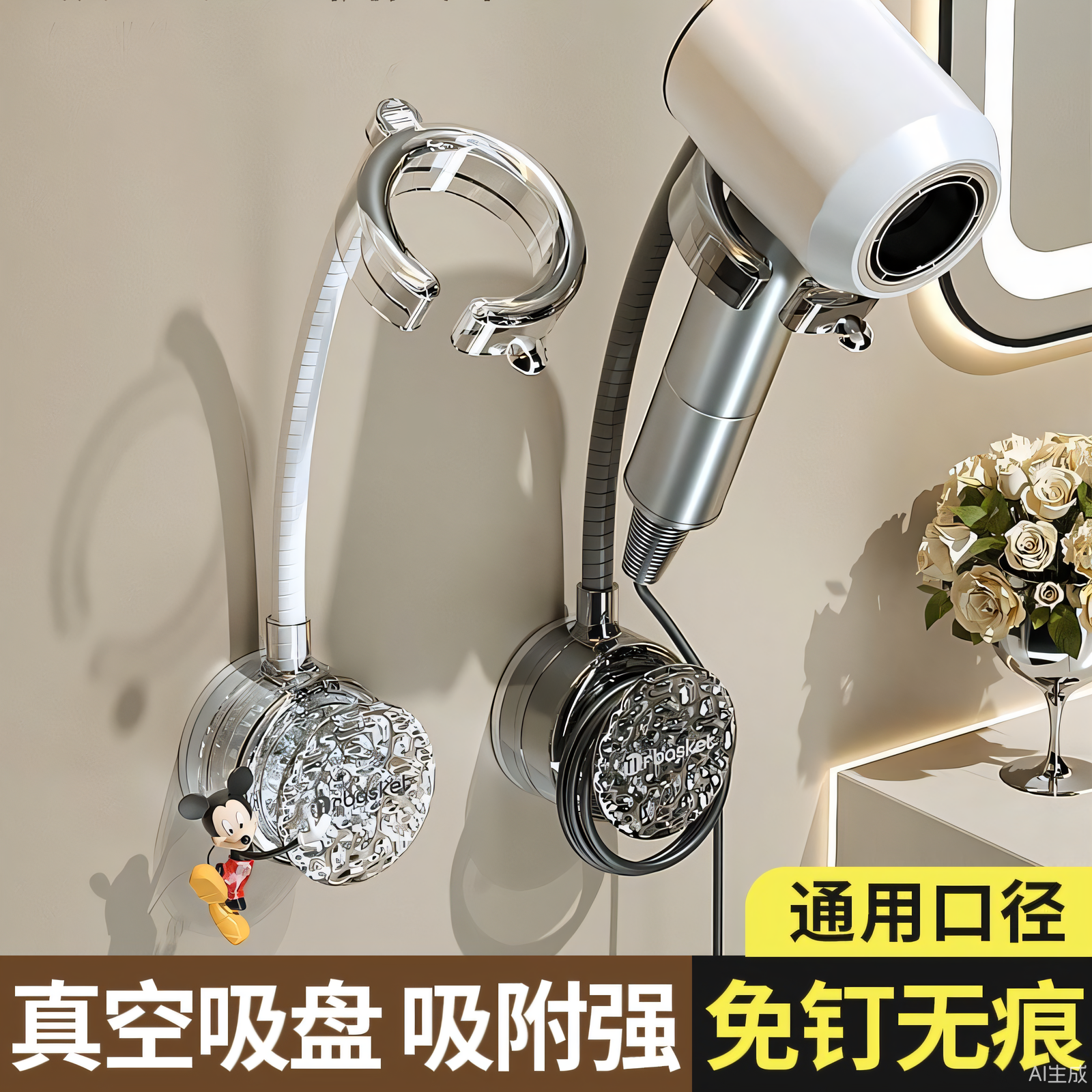 吸盘懒人吹风机支架卫生间免打孔可旋转解放双手收纳架风筒置物架,家庭/个人清洁工具,吹风机置物架,淘宝优惠券,粉丝福利购,淘宝优惠卷