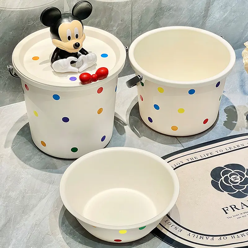 加厚带盖手提洗衣桶套装家用