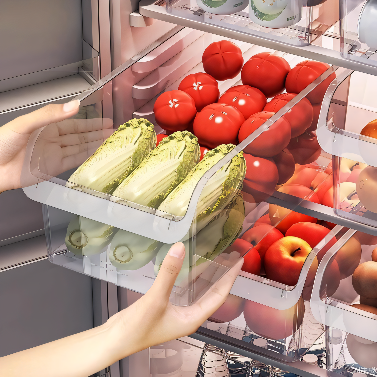 抽屉式冰箱收纳盒子储物盒厨房