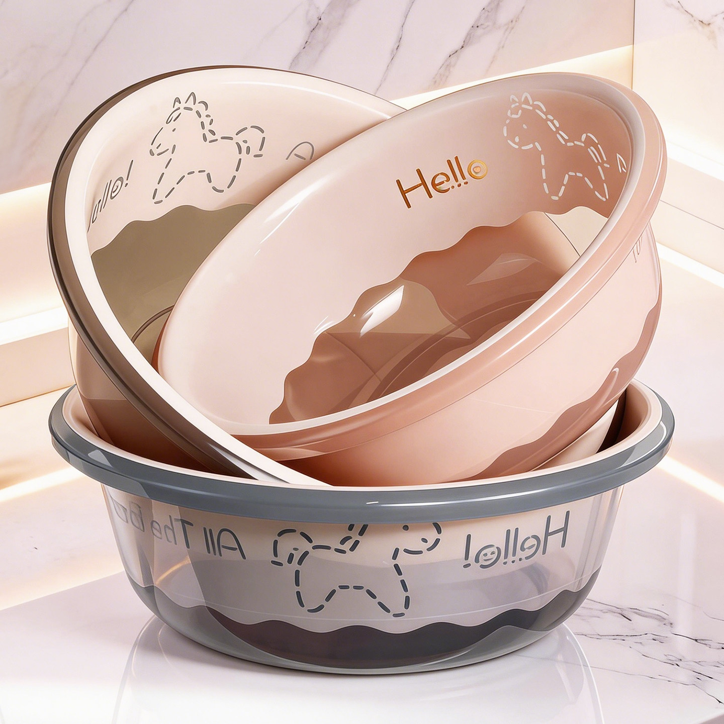 洗脸盆家用大号加厚耐用透明塑料脸盆学生宿舍用洗私处衣服小盆子