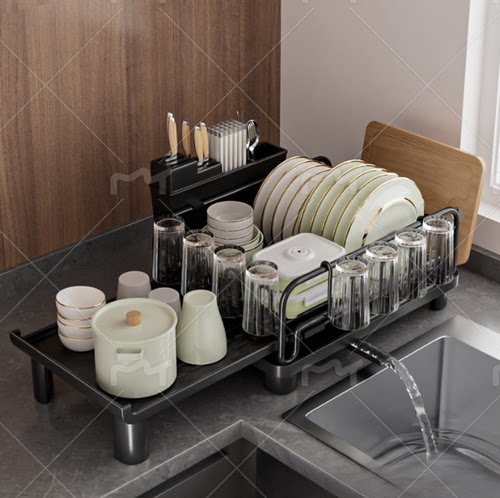 可伸缩厨房水槽沥水碗碟盘收纳