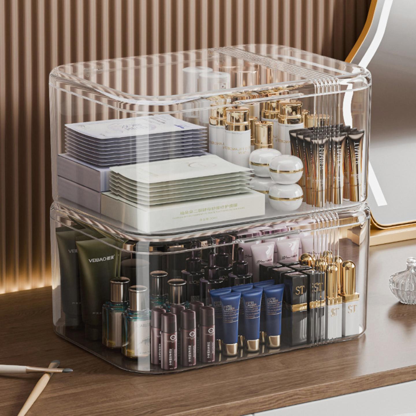 桌面化妆品收纳盒梳妆台整理家用