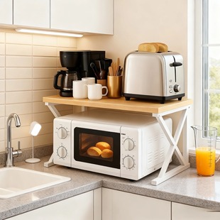 放锅架置物架微波炉落地架厨房创意收纳架储物架家用烤箱调料碗架