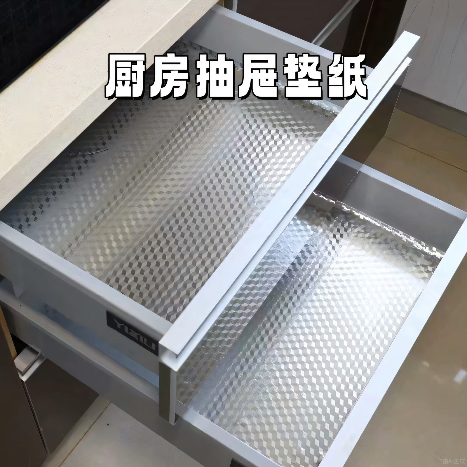 橱柜防油防潮防水自粘贴纸厨房翻新专用防火耐高温加厚铝箔锡纸
