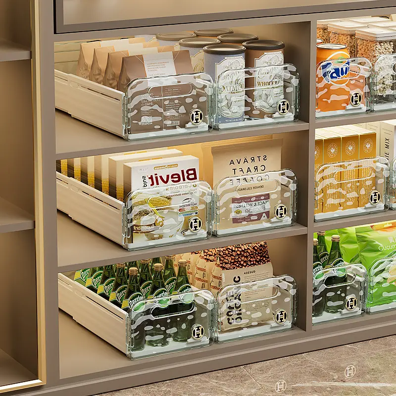 橱柜伸缩收纳盒水波纹抽屉桌面