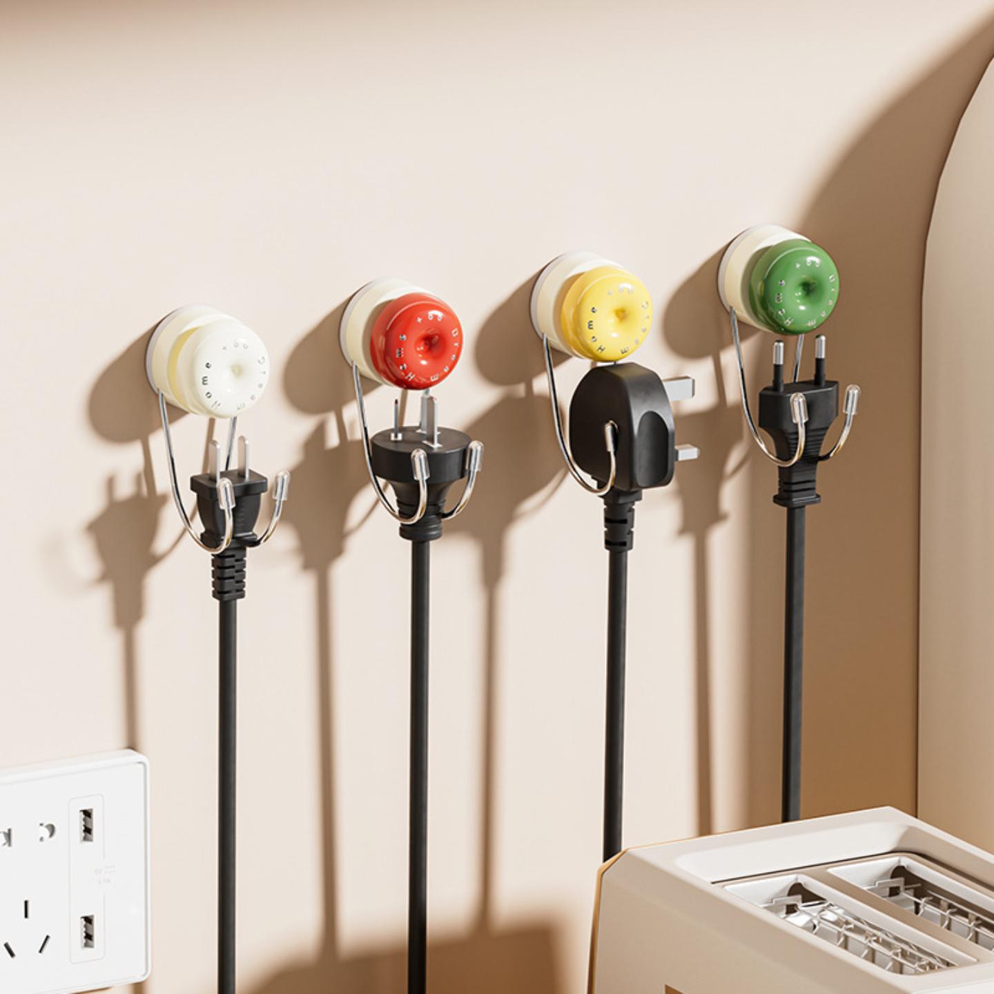 插头固定器吸盘挂钩厨房插座墙上