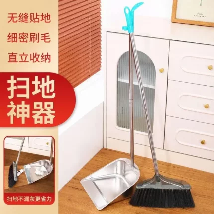 不锈钢垃圾铲子加厚单个簸箕家用加大小号特厚铁撮箕畚斗扫把套装