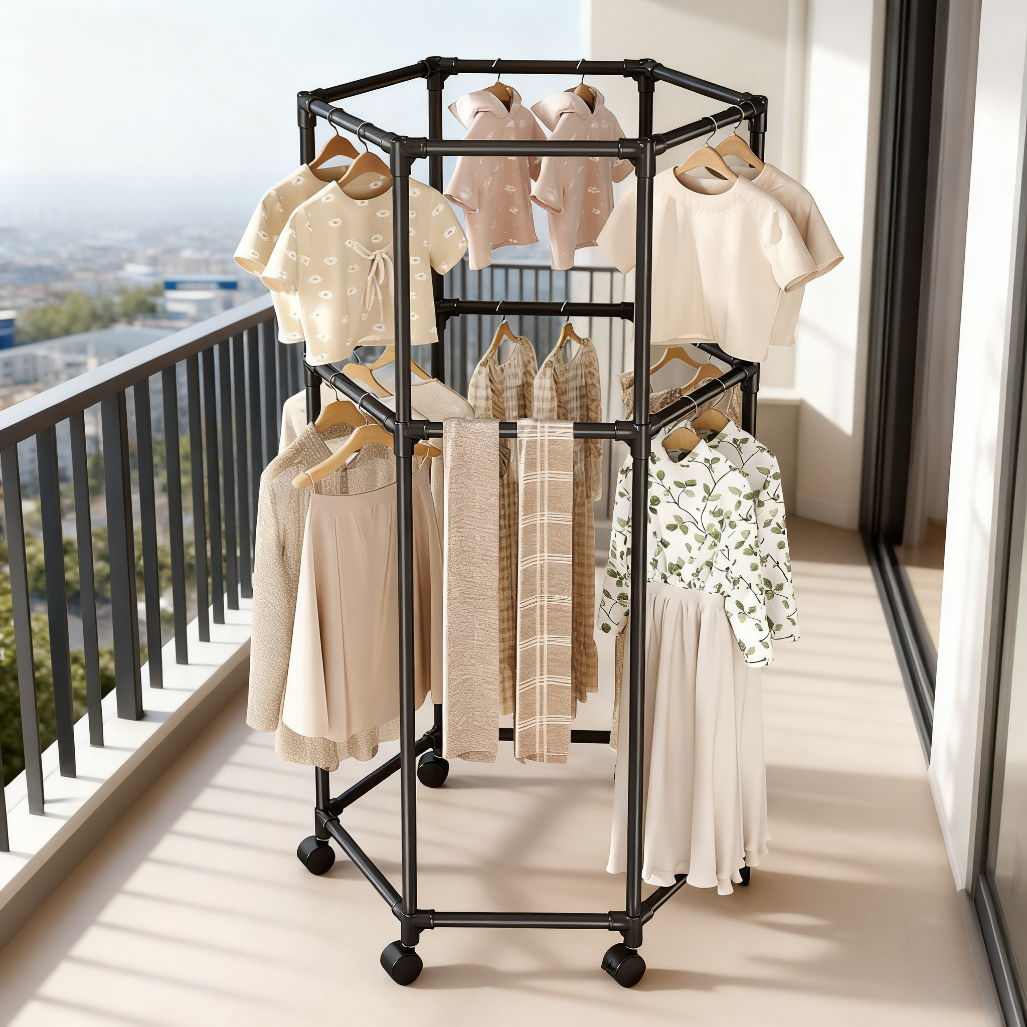 晾衣架落地家用阳台室内晒衣服架