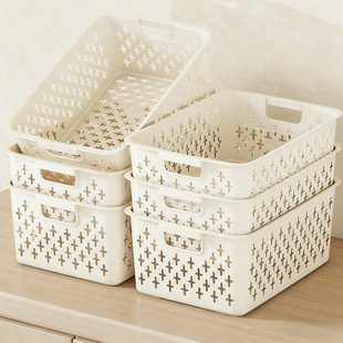 收纳筐家用衣柜收纳儿童玩具杂物零食厨房塑料收纳箱桌面收纳筐子