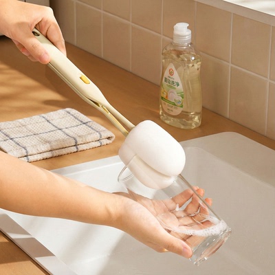 夹洗杯子型大头海绵清洁刷洗奶瓶