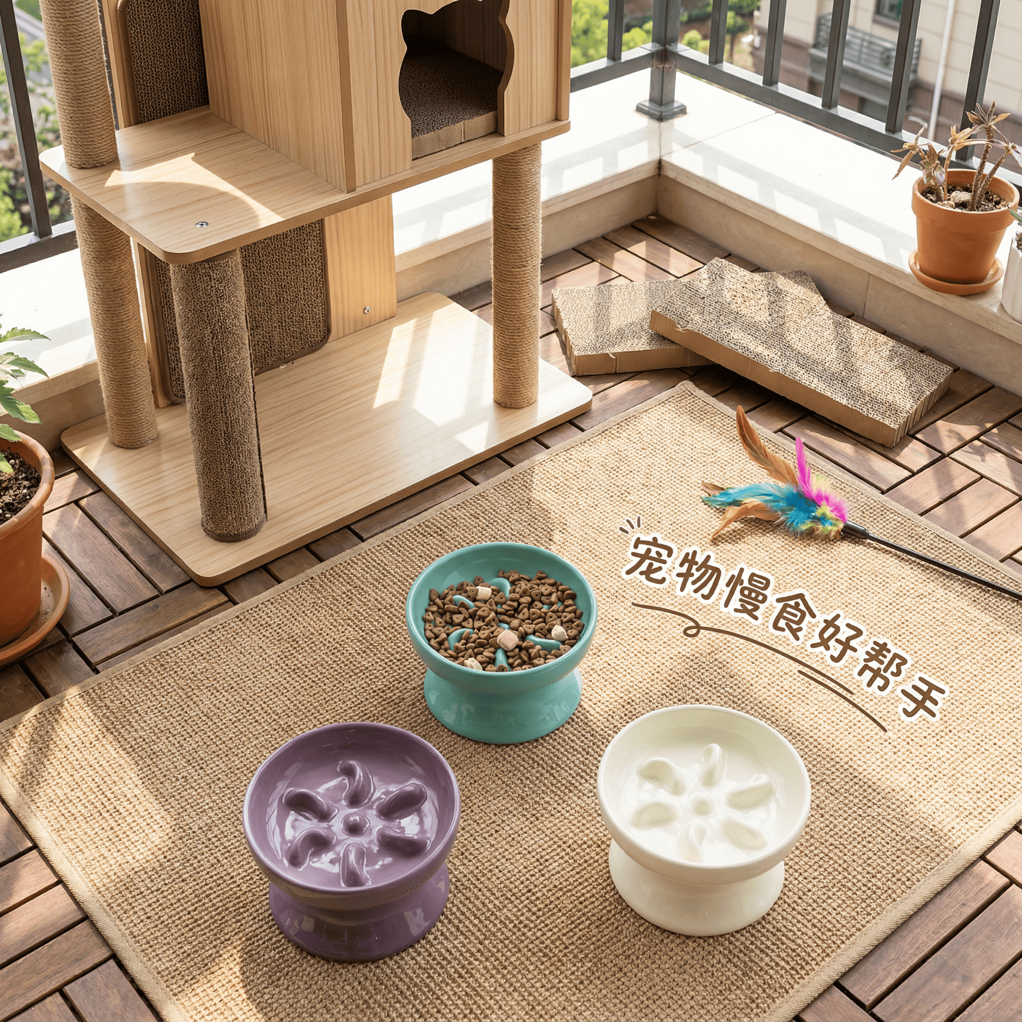 创意图案高脚慢食碗宠物陶瓷碗防噎缓食盆猫碗狗碗护颈饭盆高脚碗,宠物/宠物食品及用品,猫狗碗/慢食碗,淘宝优惠券,粉丝福利购,淘宝优惠卷