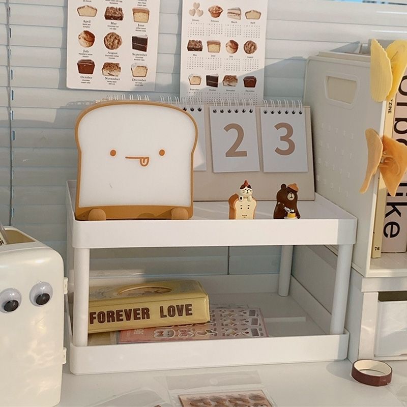 双层桌面收纳架卧室化妆品