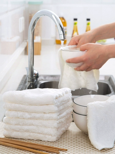 Домашняя белая толстая впитывающая тряпка, чистящая ткань, кухонные принадлежности, полотенце для мытья посуды, полотенце для мытья посуды, обезжиривающее полотенце для посуды