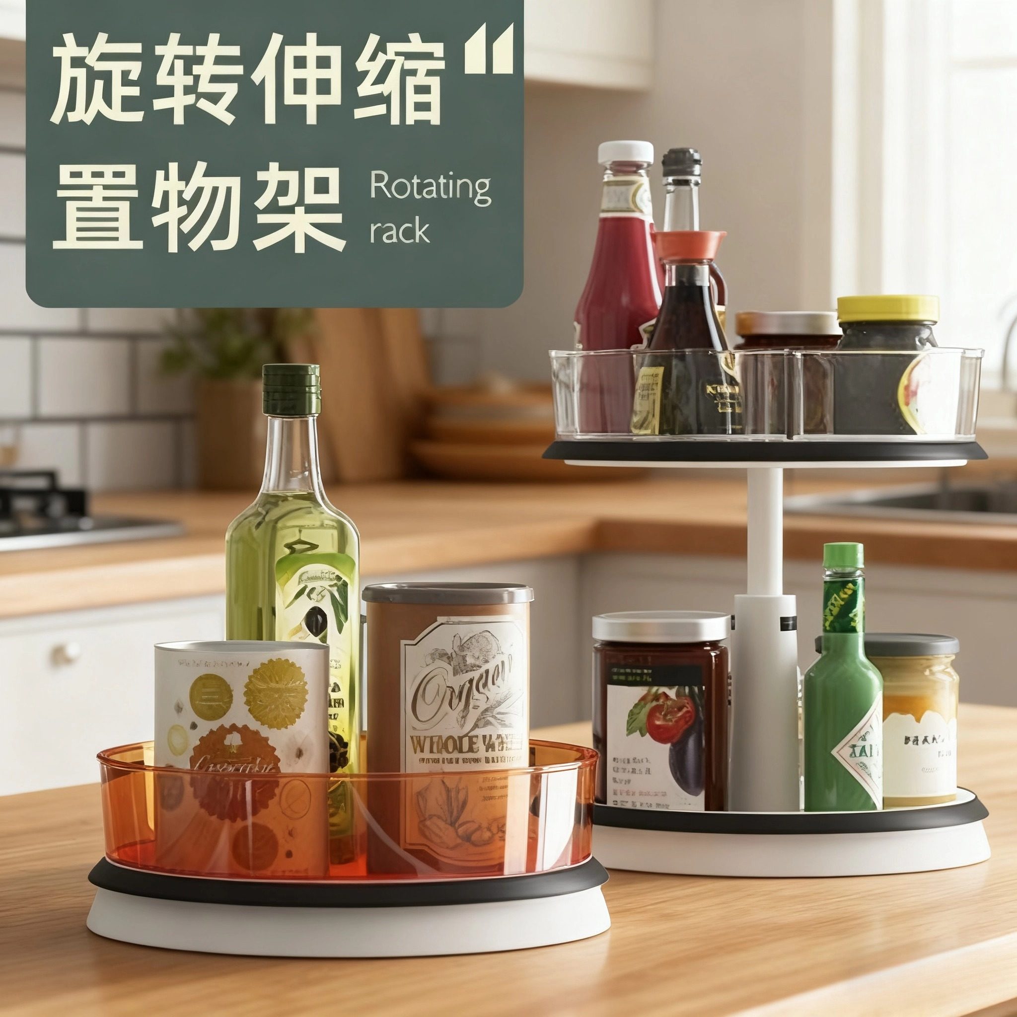 厨房旋转置物架多功能调味料家用