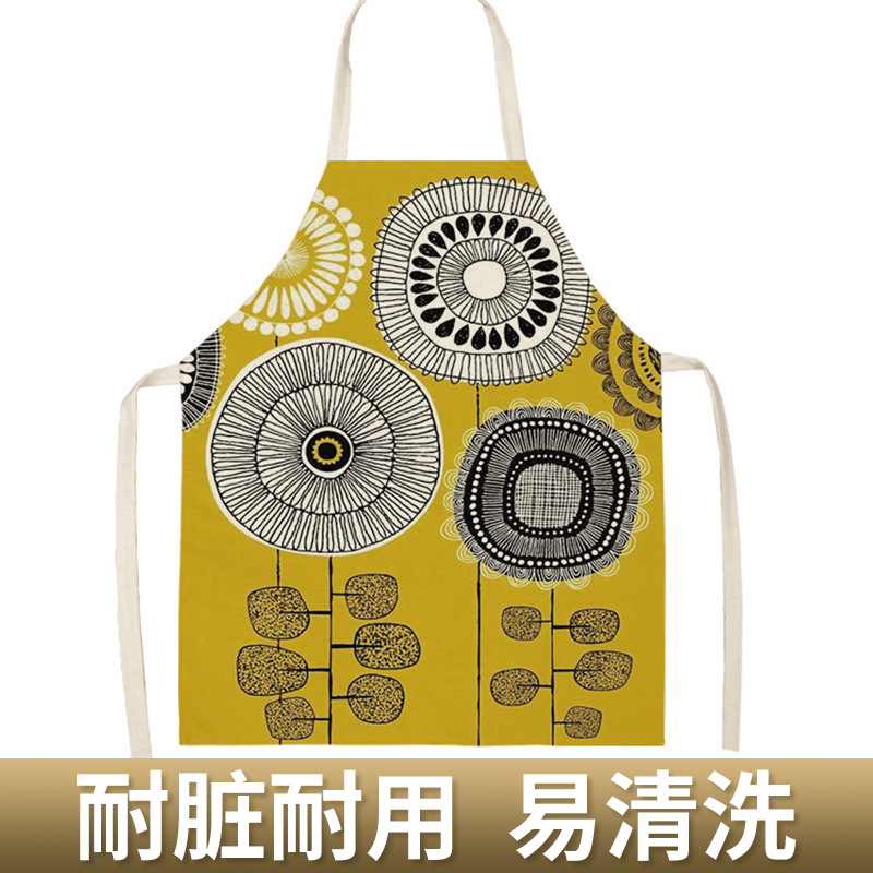 植物花卉叶子图案艺术清洁围裙