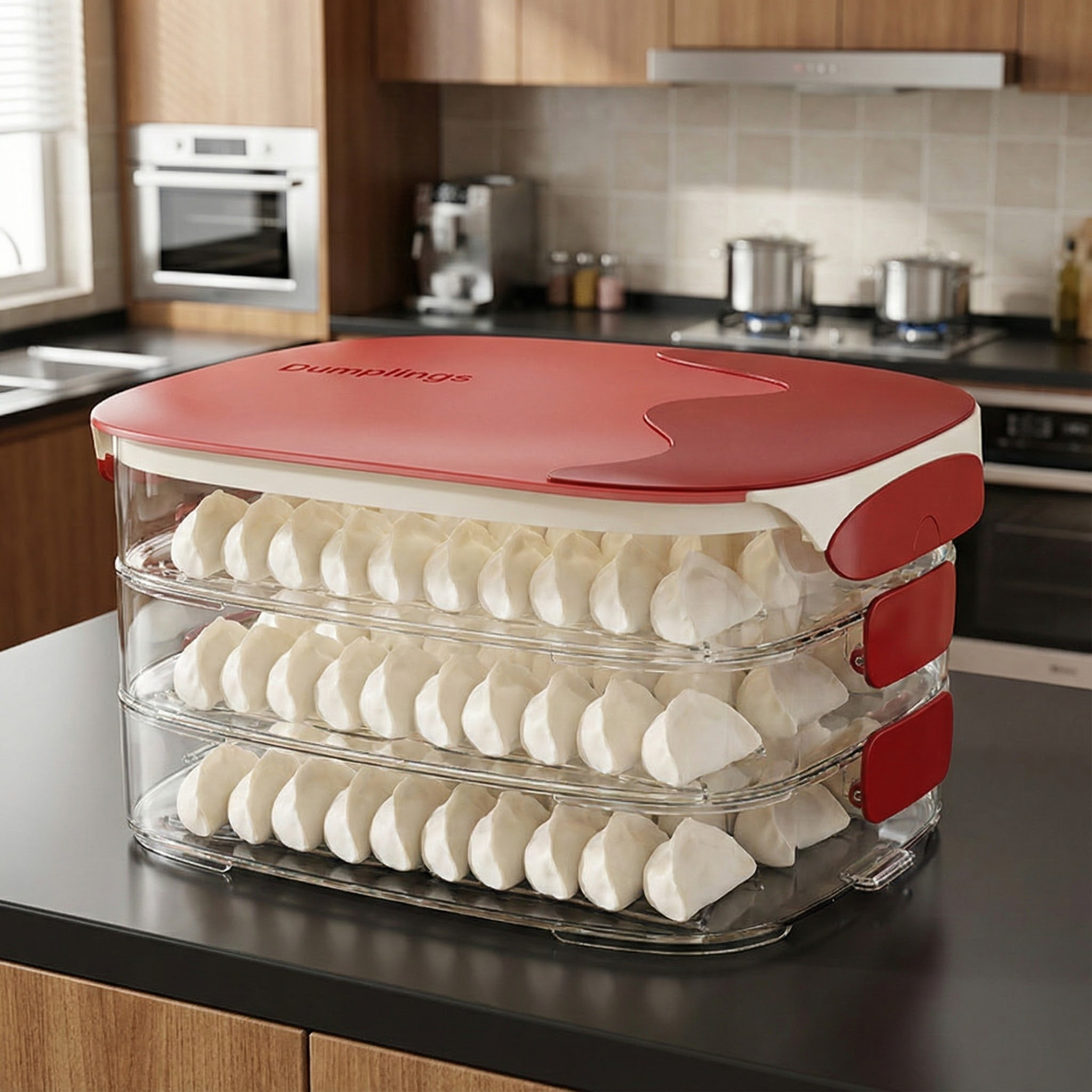 饺子盒速冻饺子保鲜盒包子牛排冷冻盒多层可叠加密封计时透明盒子,收纳整理,饺子盒,淘宝优惠券,粉丝福利购,淘宝优惠卷