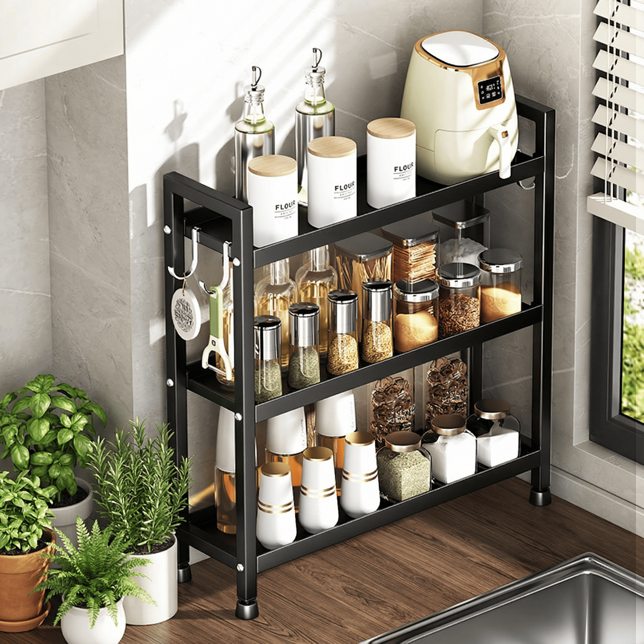 厨房调味调料收纳架台面置物架油盐酱醋储物架刀架砧板架整理架子,厨房/烹饪用具,厨房置物架/置物柜/角架,淘宝优惠券,粉丝福利购,淘宝优惠卷