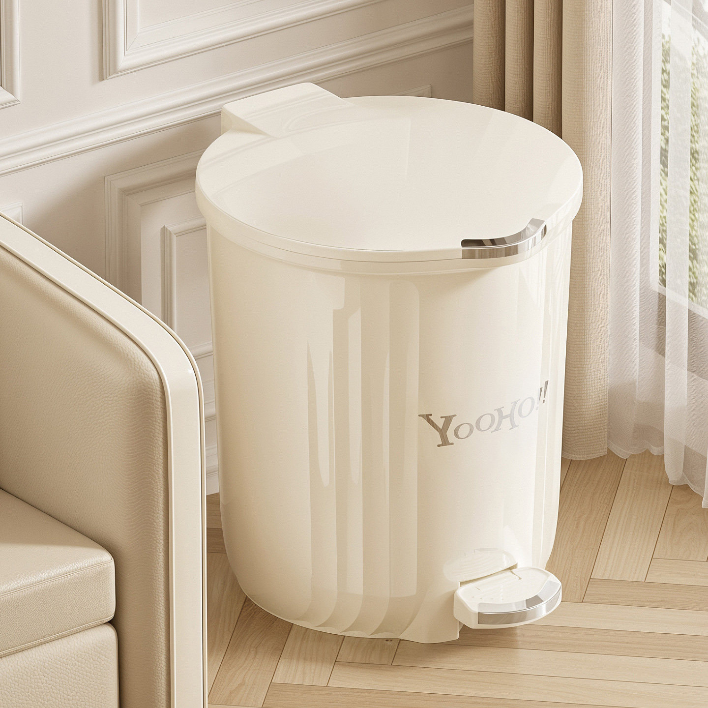 垃圾桶带盖家用2026新款厕所卫生间厨房免弯腰客厅轻奢脚踩式大号