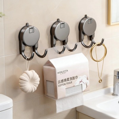 吸盘纸巾双挂钩悬挂式多功能手提