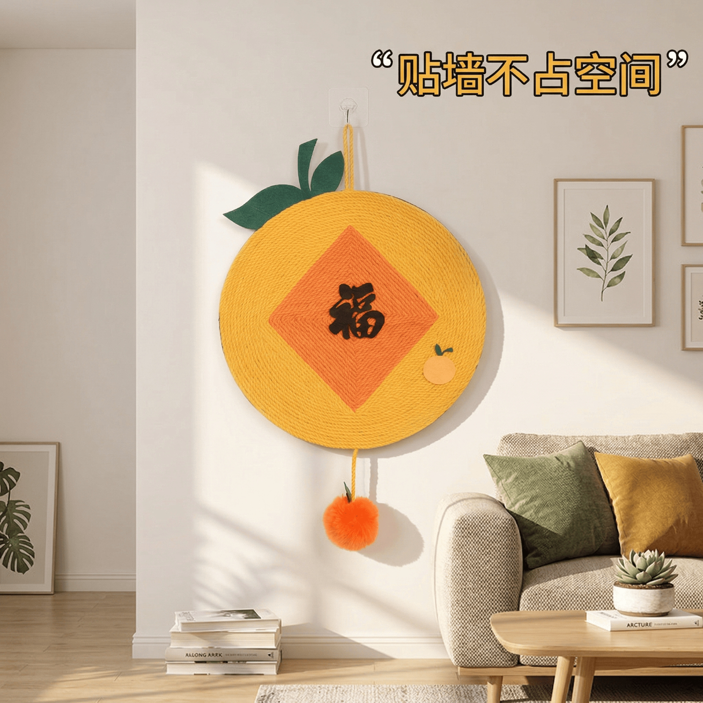 剑麻猫抓板立式贴墙设计耐磨不护图片