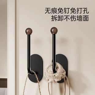 木纹发圈发箍发绳收纳挂钩免打孔钩子壁挂首饰发饰夹皮筋收纳粘钩