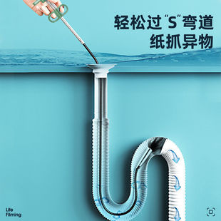 可弯曲通下水道疏通器清理管道堵塞厕所地漏厨房能通马桶工具实用