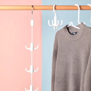日式 架子 可旋转爪挂钩简约挂包围巾挂架衣柜可叠加型领带丝巾拖鞋
