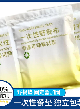 一次性加厚无纺布野餐垫沙滩垫野外野炊地垫防潮垫桌布床单野餐布