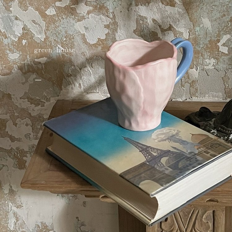 法式奶油哑光色郁金香花苞手捏杯