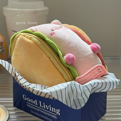 green house * 猪猪夹心三明治钥匙扣耳机充电线小物收纳包
