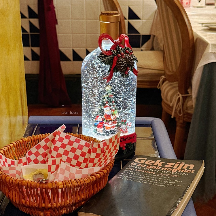 green house * 圣诞餐桌C位拍照神器酒瓶飘雪音乐灯氛围小夜灯