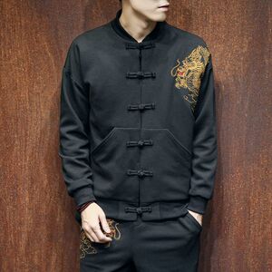 铁墙15 新款春秋装风龙刺绣大码夹克外套 jk104 P95-12图片