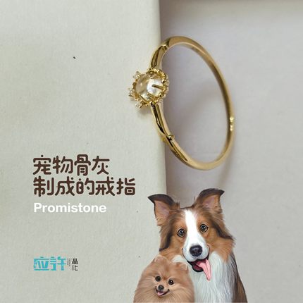 宠物骨灰生命晶石盒火化善终猫狗戒指耳钉耳环纪念品指环活口