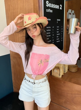 THEA买手店La Freedom2025春新款印花防晒衫女粉宽松罩衫