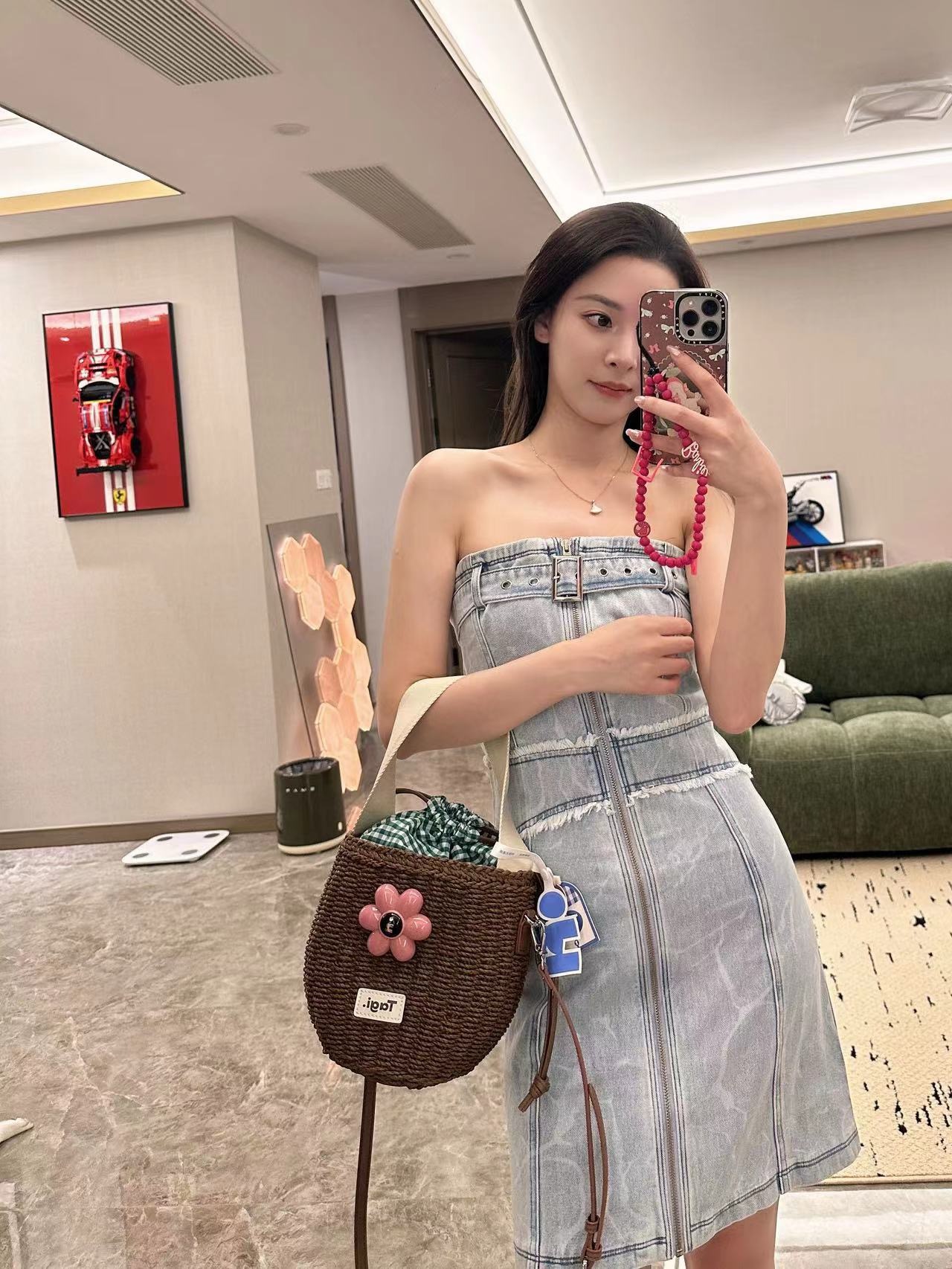 THEA买手店RICHIE MACIE夏牛仔连衣裙背后镂空收腰显瘦休闲